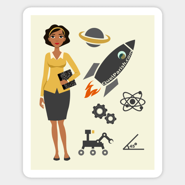 Black Women in STEM Solo Aerospace Engineer Sticker by quelparish
